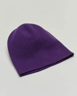 Beanie viola in pura lana