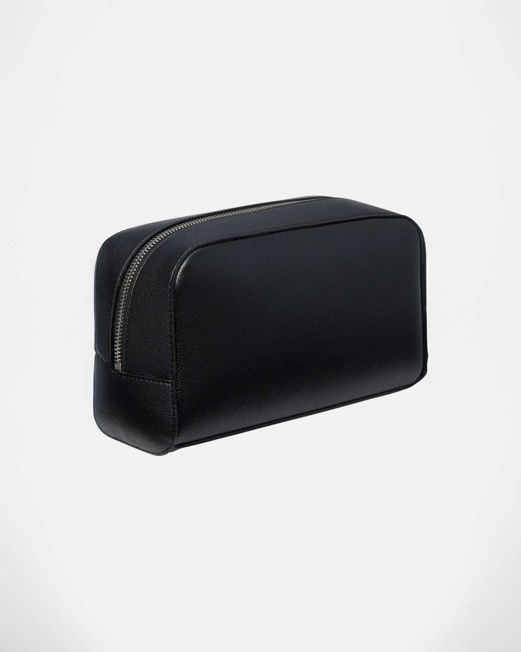 Beauty case Calvin Klein Jeans nero in similpelle martellata con logo in rilievo