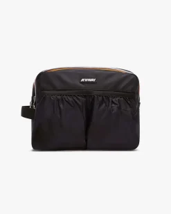 Beauty case K-way Albas nero in nylon impermeabile con doppio scomparto