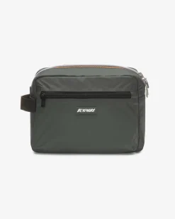 Beauty case K-way Demu verde militare in nylon impermeabile