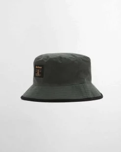 Berretto a pescatore Barbour verde militare in cotone cerato