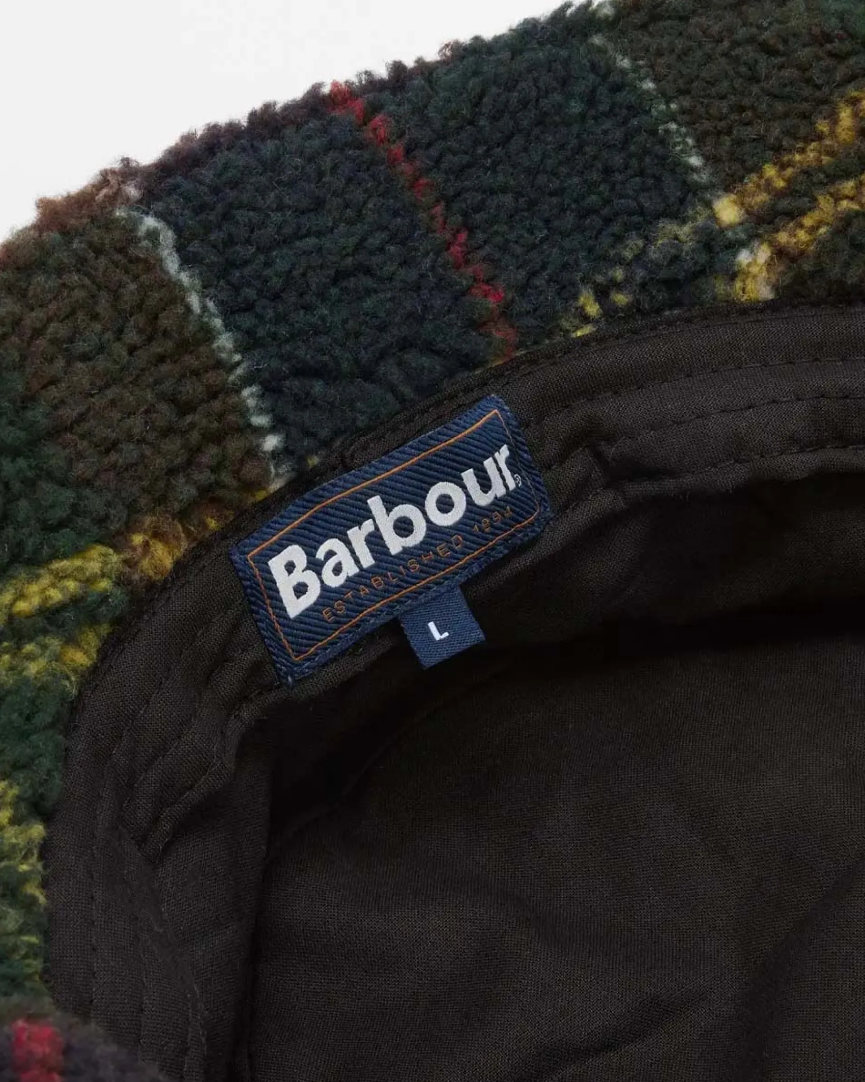 Berretto a pescatore Barbour in pile orsetto tartan check