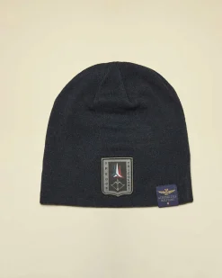 Berretto Aeronautica Militare blu in maglia acrilica rasata