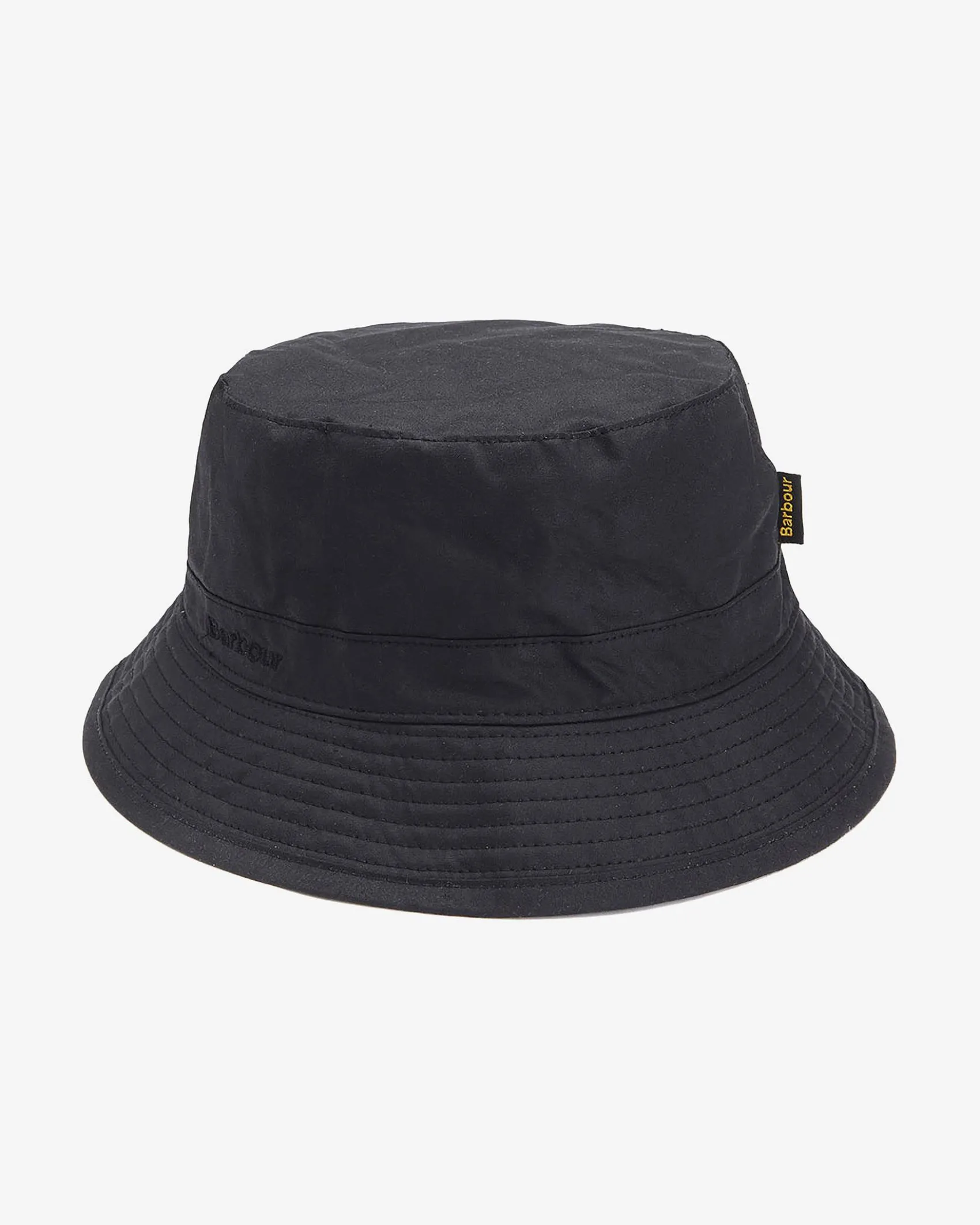 Berretto Barbour nero a pescatore in cotone cerato