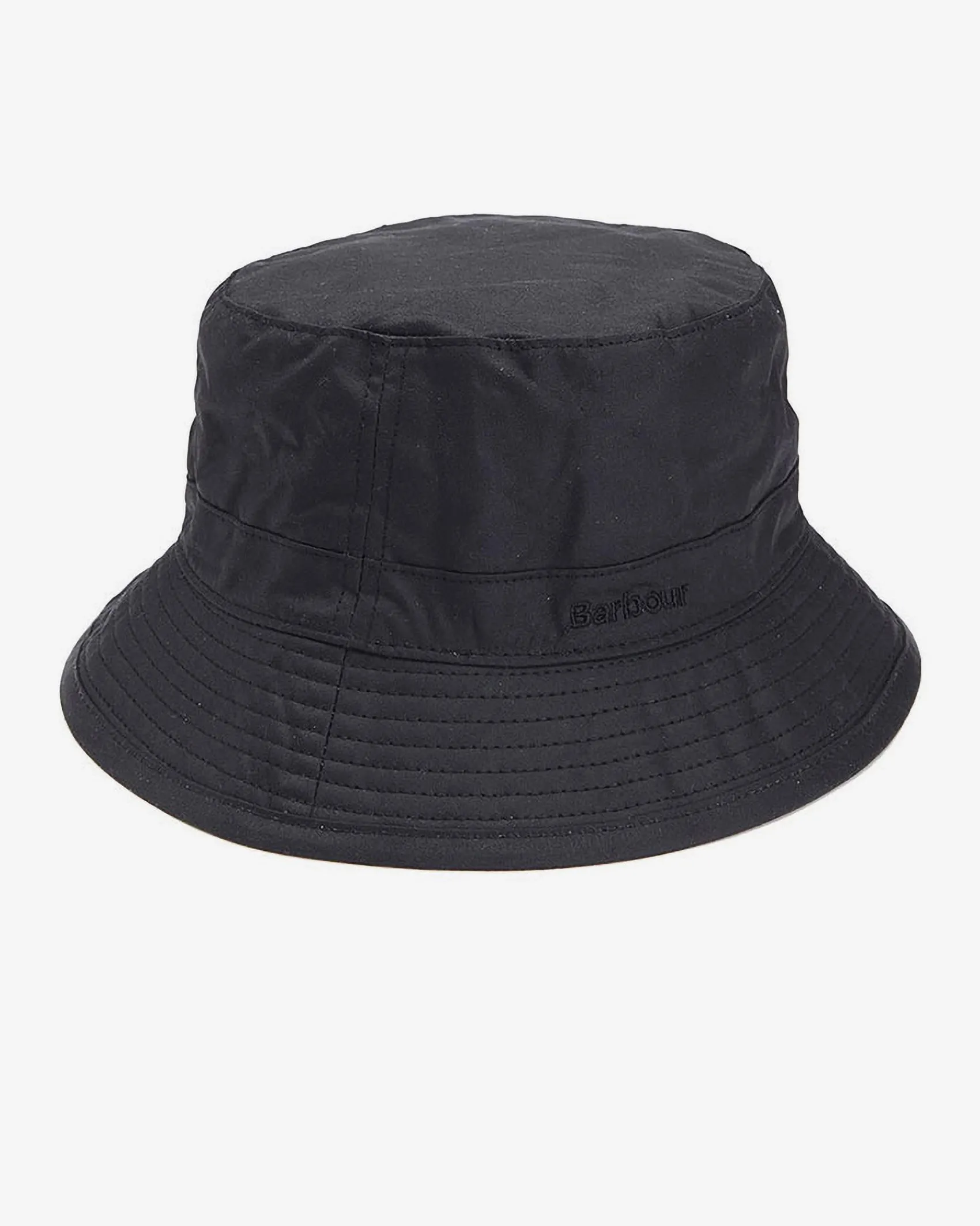 Berretto Barbour nero a pescatore in cotone cerato