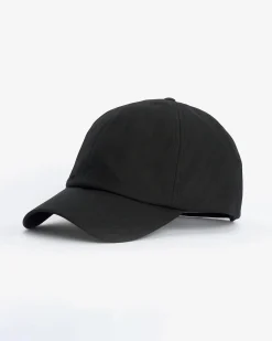 Berretto Barbour nero in cotone cerato con frontino