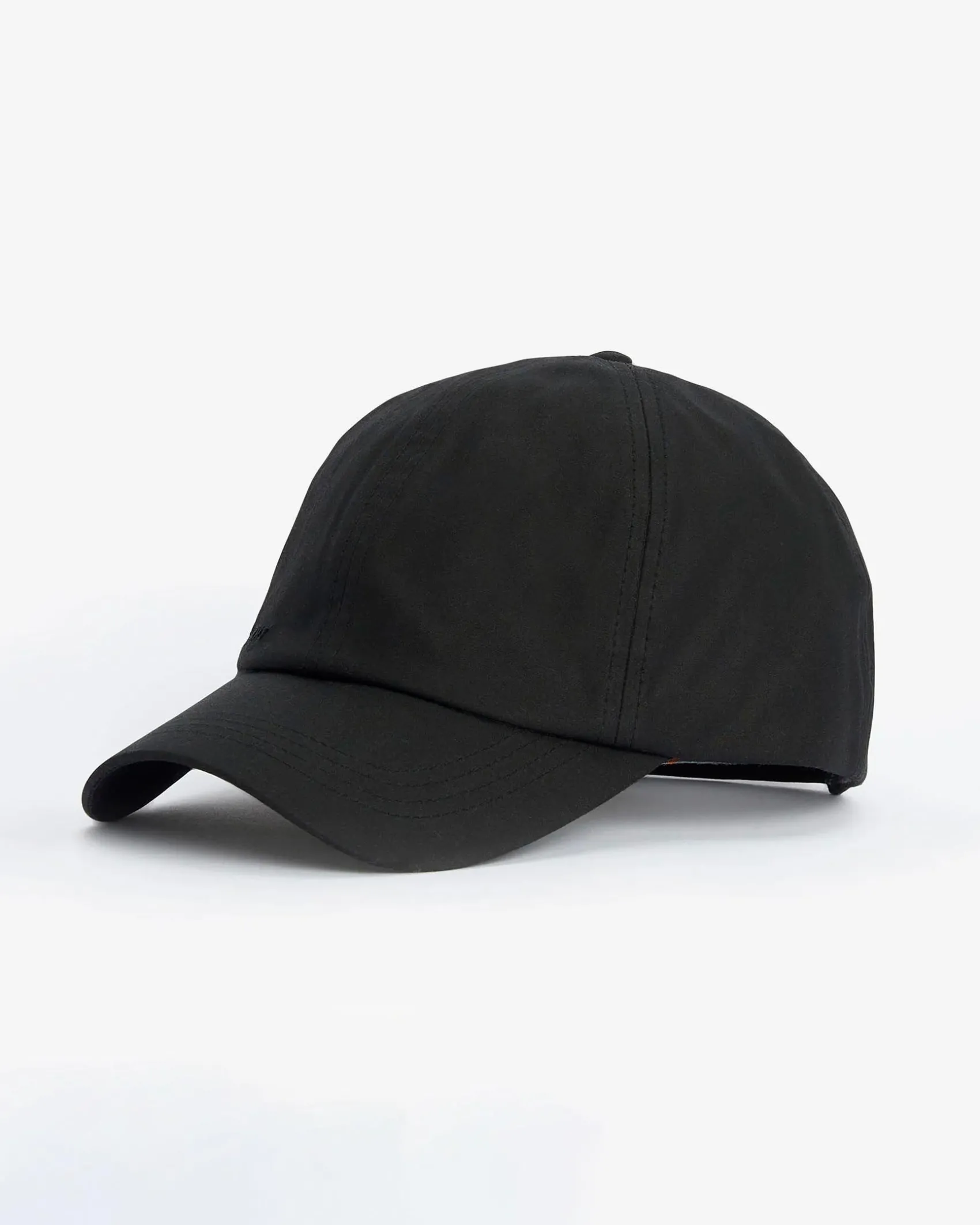 Berretto Barbour nero in cotone cerato con frontino
