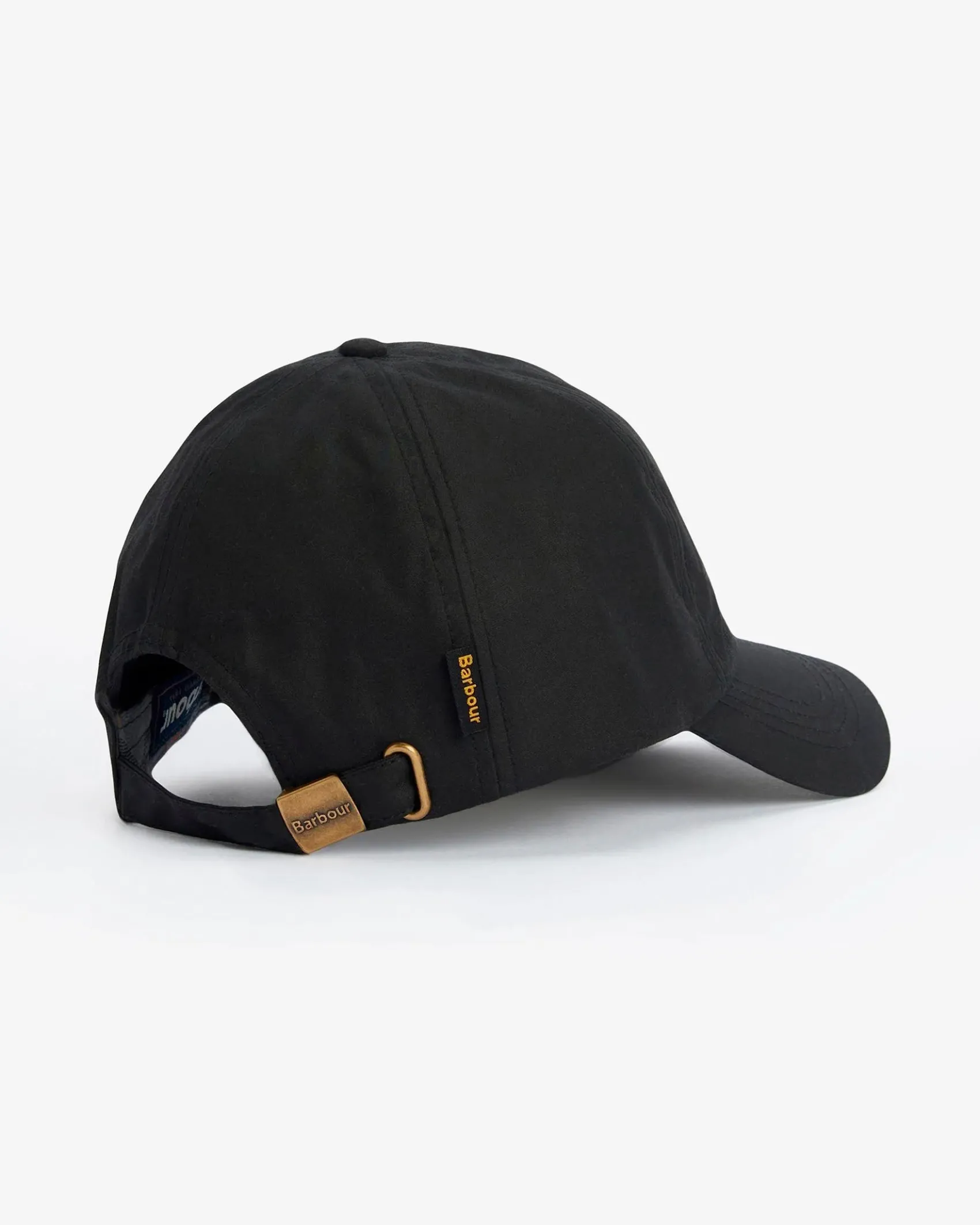 Berretto Barbour nero in cotone cerato con frontino