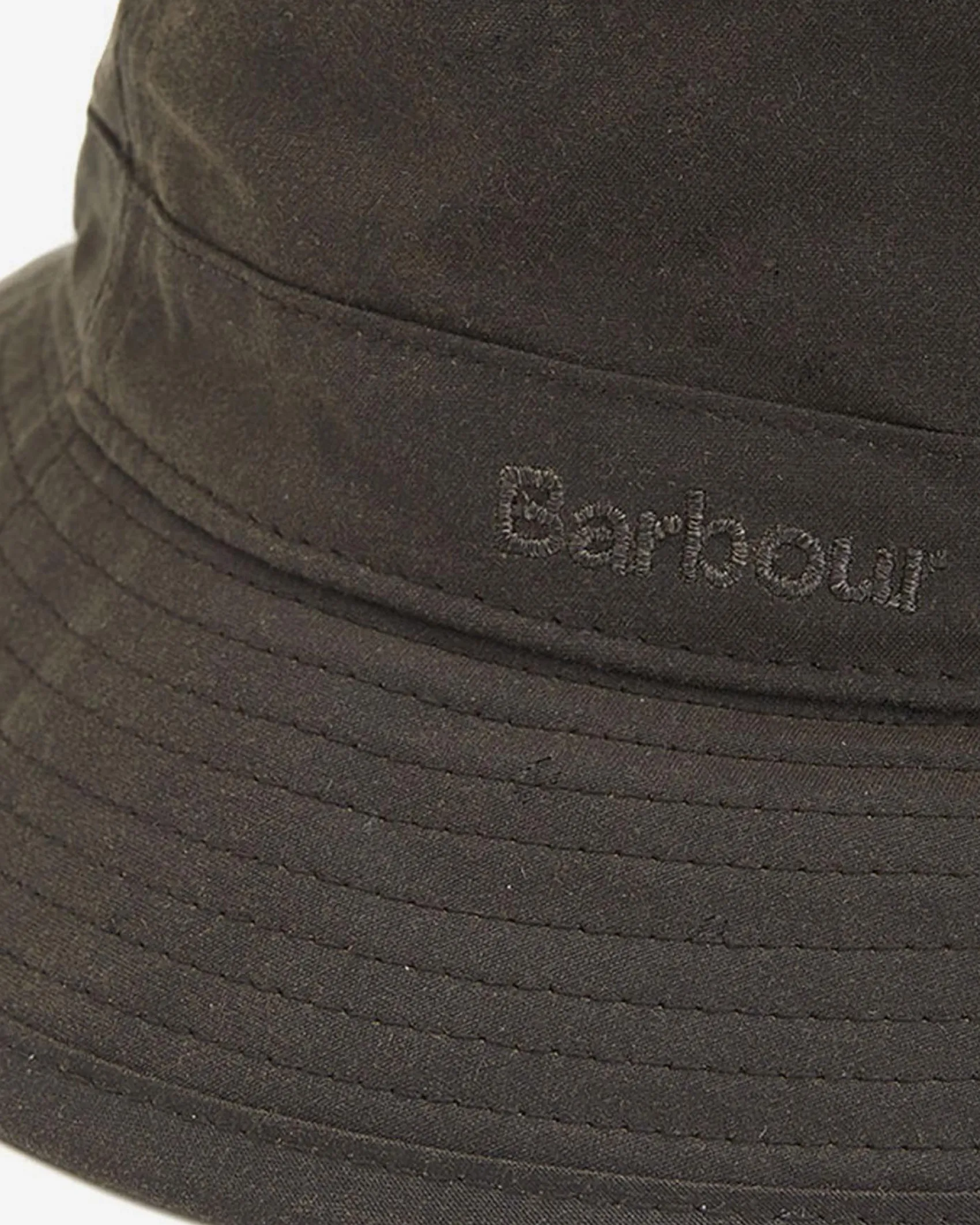 Berretto Barbour verde a pescatore in cotone cerato