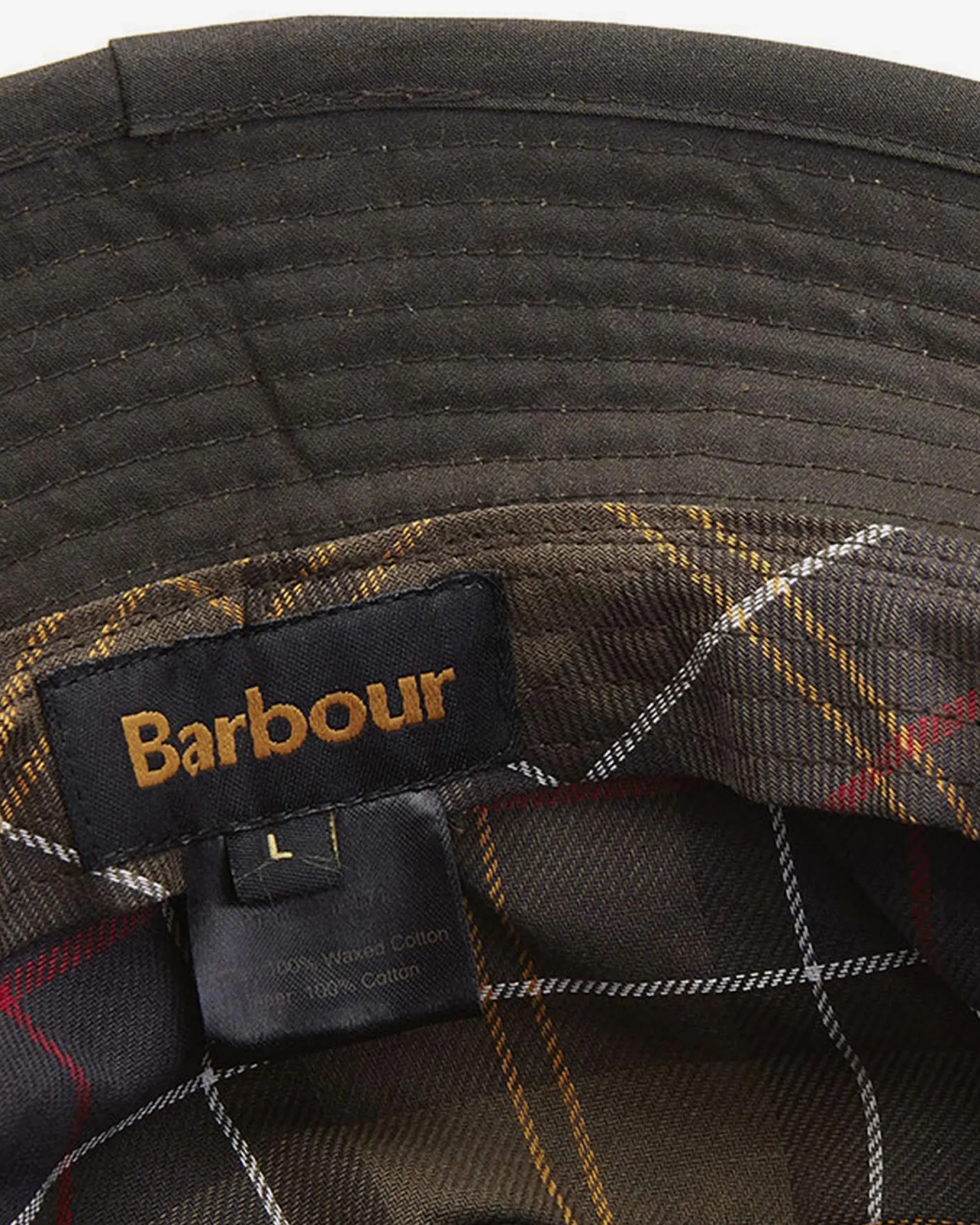 Berretto Barbour verde a pescatore in cotone cerato