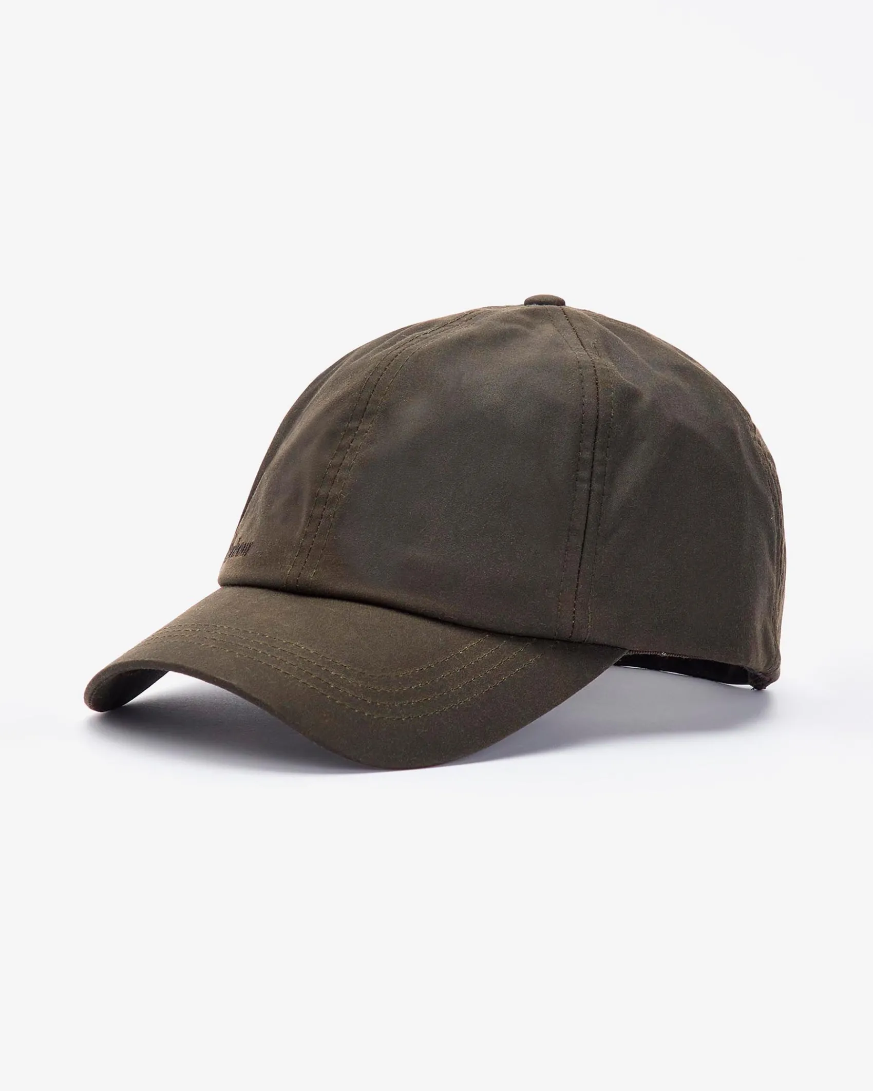 Berretto Barbour verde militare in cotone cerato con frontino