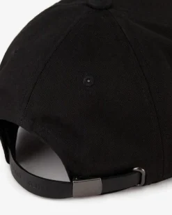 Berretto baseball Armani Exchange nero in gabardina di puro cotone con maxi logo AX ricamato sul davanti