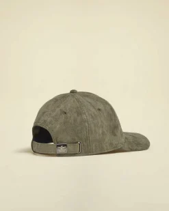 Berretto baseball effetto suede verde militare Aeronautica Militare con frontino aquila turrita ricamata