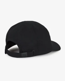 Berretto baseball Fred Perry nero in twill di puro cotone con scritta logo ricamata