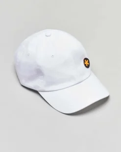 Berretto bianco con frontino e logo ricamato