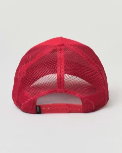 Berretto Cash Cow trucker rosso con frontino e patch mucca