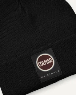Berretto Colmar Originals nero con risvolto e logo patch Colmar Originals applicato