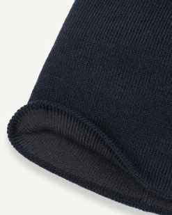 Berretto Colmar Originals blu a cuffia con piccola etichetta porta logo ricamata