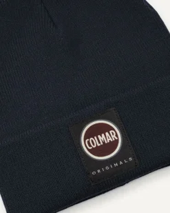 Berretto Colmar Originals blu con risvolto e logo patch Colmar Originals applicato