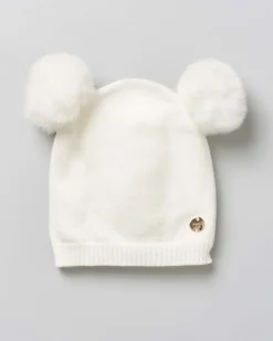 Berretto cuffia Liu Jo avorio con pompon
