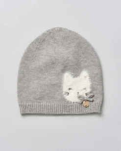 Berretto cuffia Liu Jo grigio effetto lurex con gattino