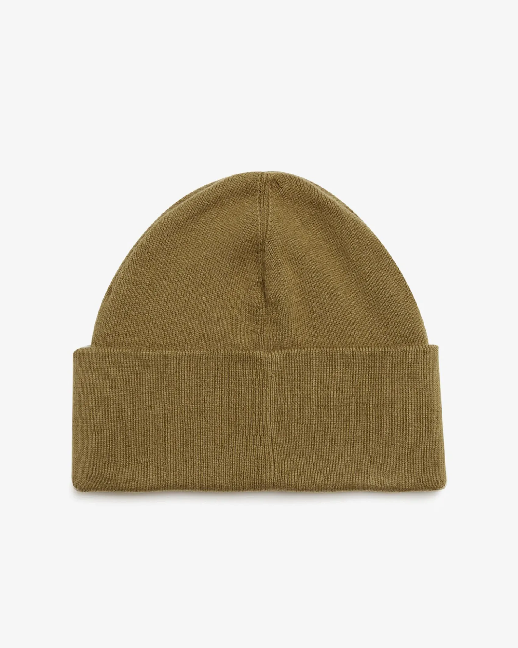 Berretto Fred Perry color caramello in misto lana e cotone con risvolto e logo ricamato