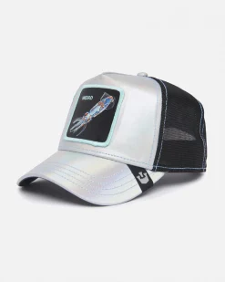 Berretto Go Way Out There trucker argento con frontino e patch calamaro