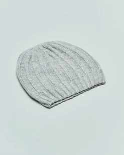 Berretto grigio antracite in lana e cashmere a coste