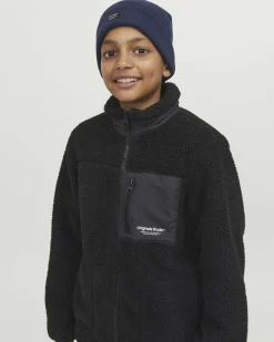 Berretto Jack & Jones blu in maglia a costine
