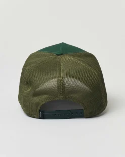 Berretto trucker Pigeon verde con patch piccione
