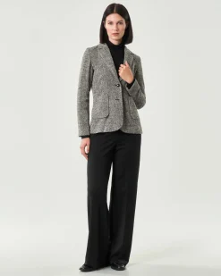 Blazer a due bottoni in misto cotone Emme Marella in tessuto spinato di misto cotone con scollo a rever