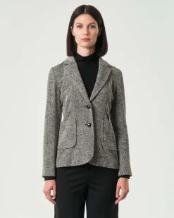 Blazer a due bottoni in misto cotone Emme Marella in tessuto spinato di misto cotone con scollo a rever