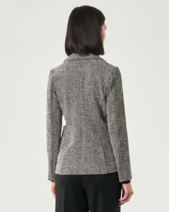 Blazer a due bottoni in misto cotone Emme Marella in tessuto spinato di misto cotone con scollo a rever