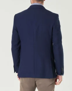 Blazer Ashki.i blu in tessuto armaturato di misto viscosa stretch