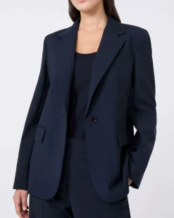 Blazer blu monopetto Weekend Max Mara in pura lana vergine