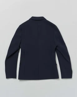Blazer blu punto milano monopetto