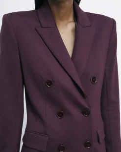 Blazer bordeaux doppiopetto Patrizia Pepe in punto stoffa elasticizzato di misto viscosa