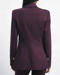 Blazer bordeaux doppiopetto Patrizia Pepe in punto stoffa elasticizzato di misto viscosa