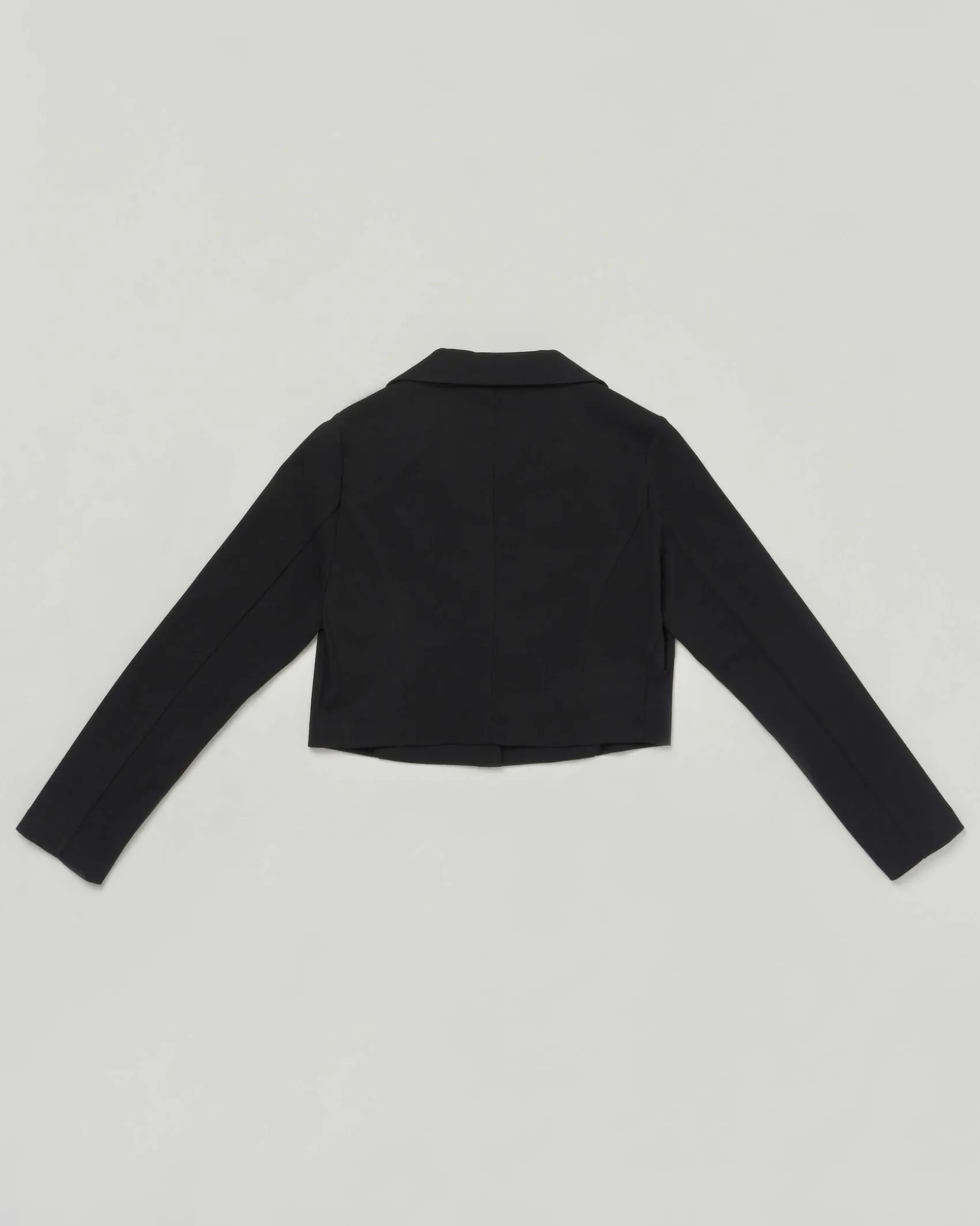 Blazer Elsy nero cropped in cady a maniche lunghe
