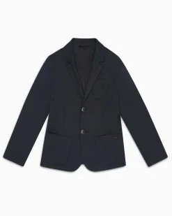 Blazer Emporio Armani blu punto milano monopetto