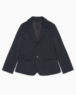 Blazer Emporio Armani blu punto milano operato monopetto