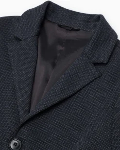 Blazer Emporio Armani blu punto milano operato monopetto