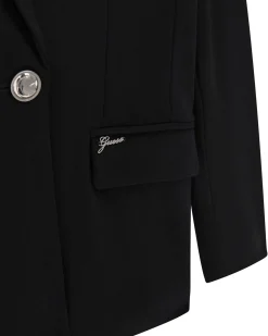Blazer Guess nero in punto Milano in misto viscosa stretch
