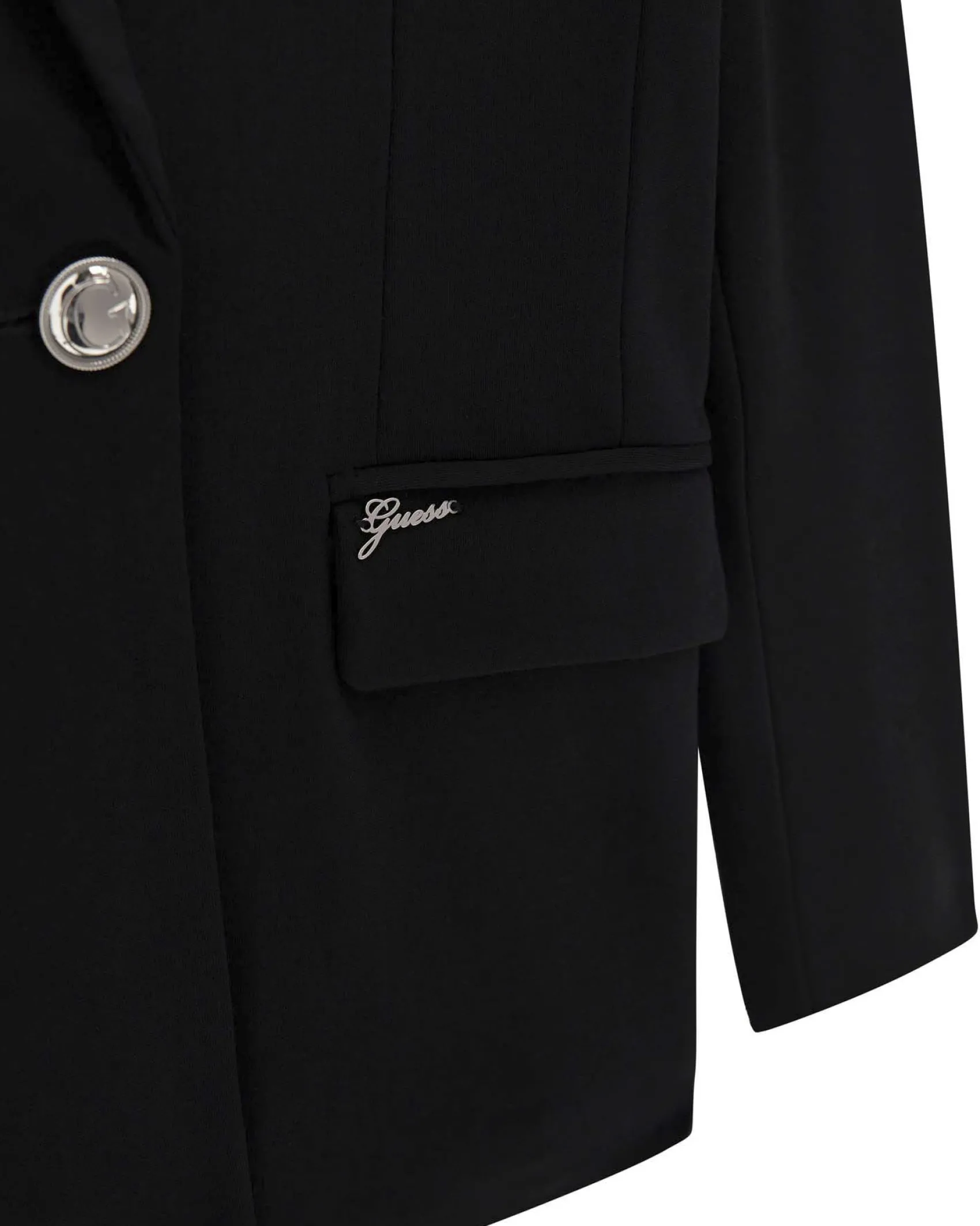 Blazer Guess nero in punto Milano in misto viscosa stretch