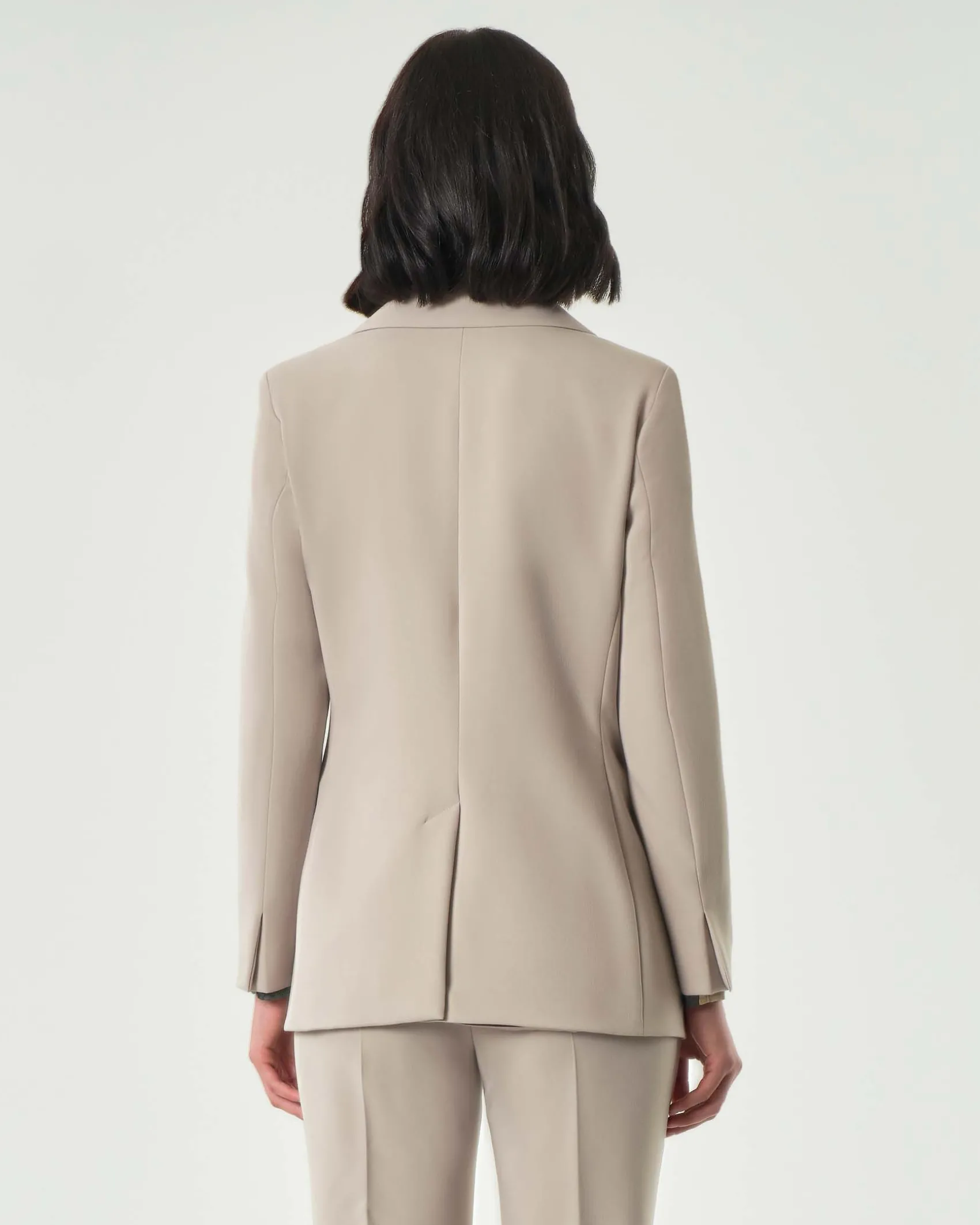 Blazer mezzo petto color sabbia Emme Marella in tessuto bistretch di misto viscosa