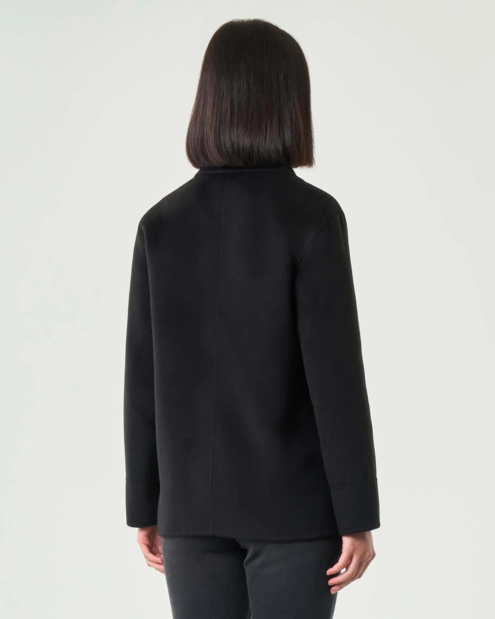Blazer nero Emme Marella in panno double con scollo a rever