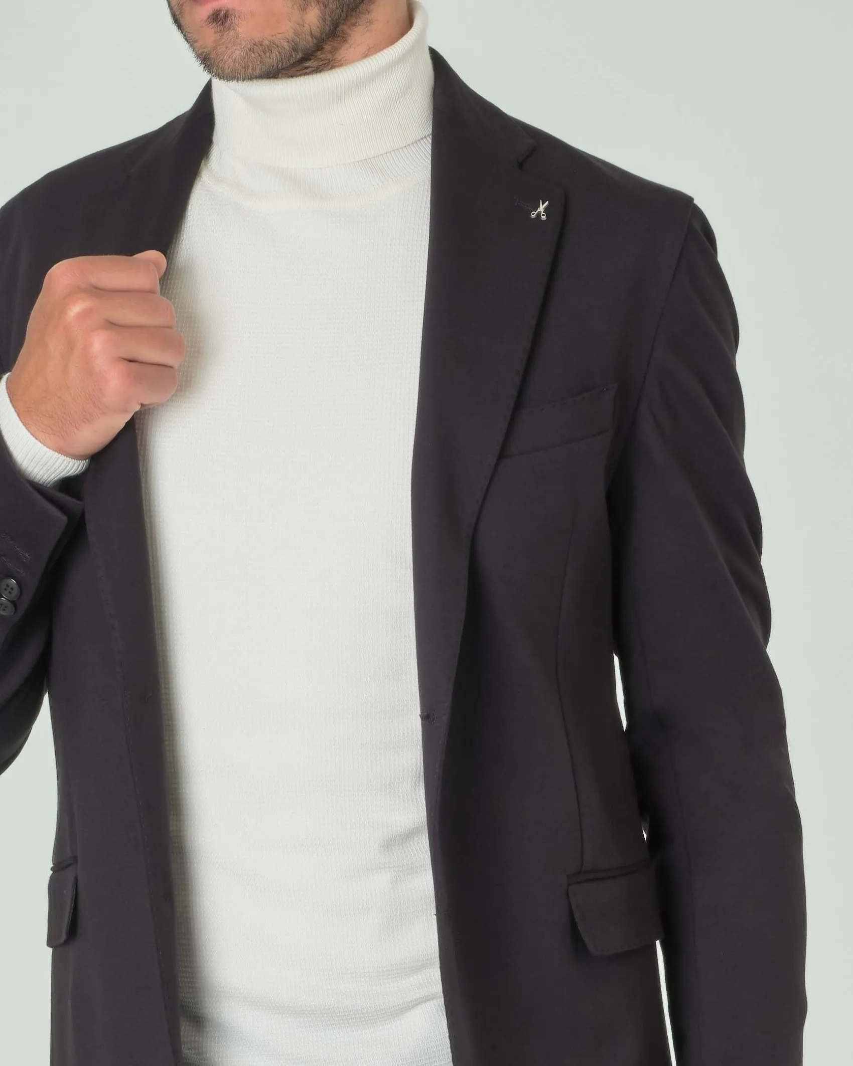 Blazer Paul Baker nero in jersey di viscosa stretch