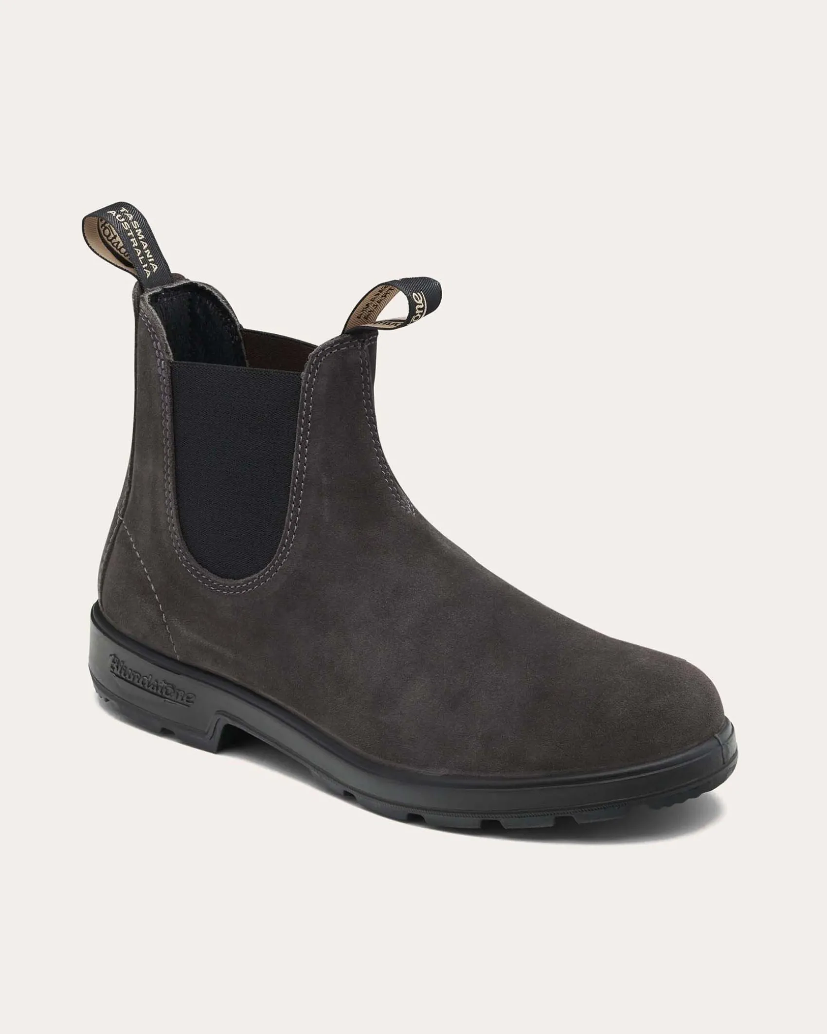 Blundstone color fango 2413 in pelle scamosciata con elastico nero