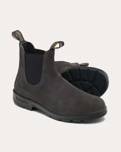 Blundstone color fango 2413 in pelle scamosciata con elastico nero