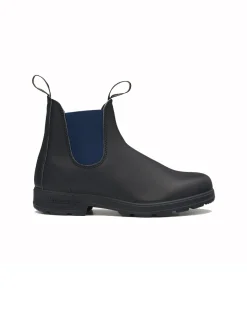 Blundstone nera 1917 in pelle liscia con elastico blu royal